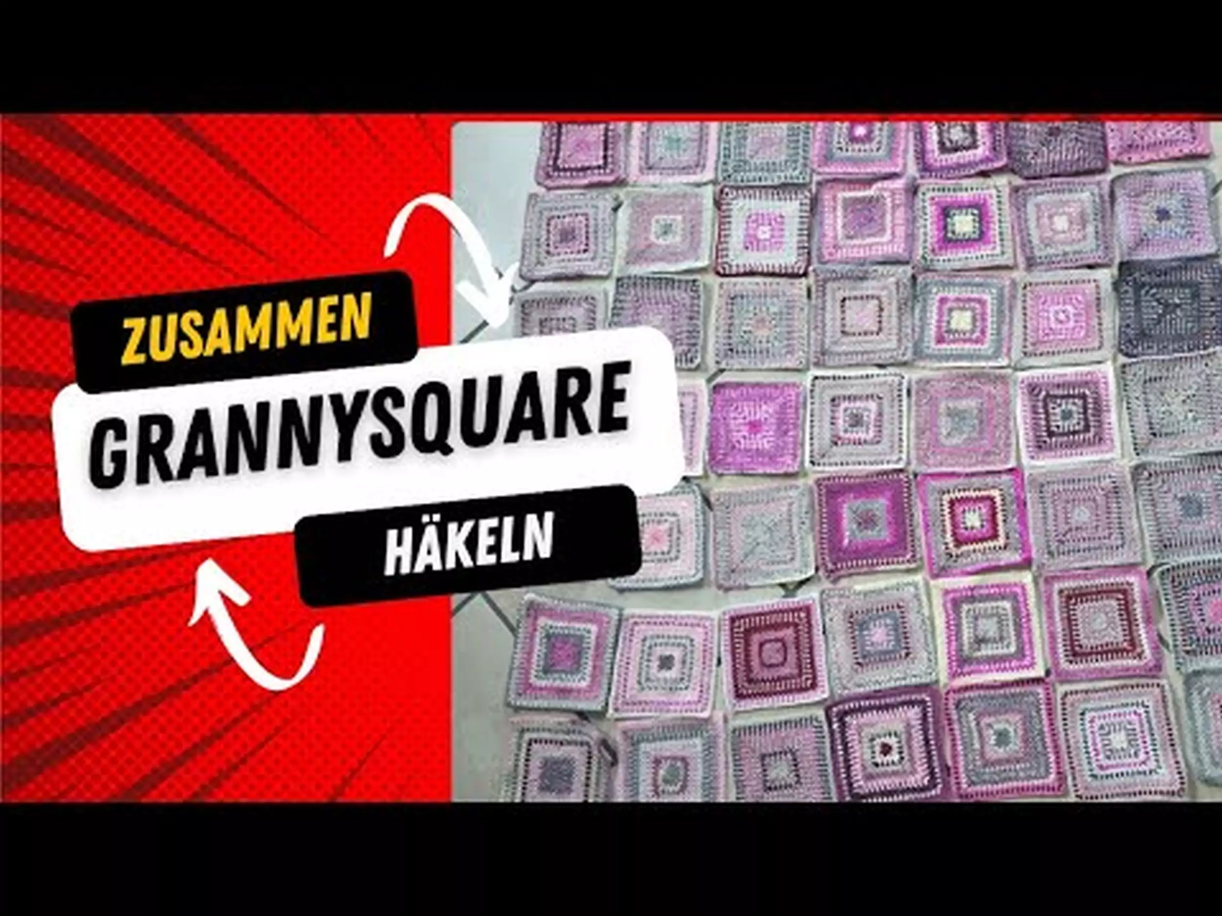 Grannys, Grannysquare zusammen h&auml;keln